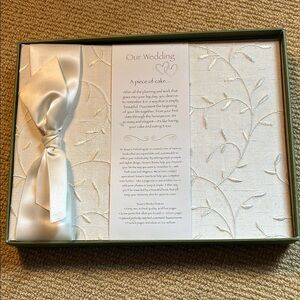Elegant Wedding Memory Book with Satin Ribbon